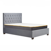 Chiswick Grey Plush Velvet Fabric Bed - Pendle Village Furniture